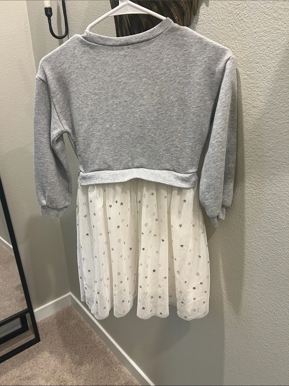 Carter's Grey Sweatshirt Top with White Star Tulle Skirt